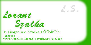 lorant szalka business card